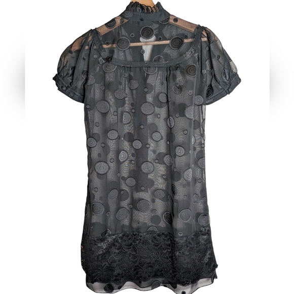 Anna Sui for Target Sheer Polka Dot Dress Size XS Black Whimsigoth Fairy Grunge - Picture 7 of 10